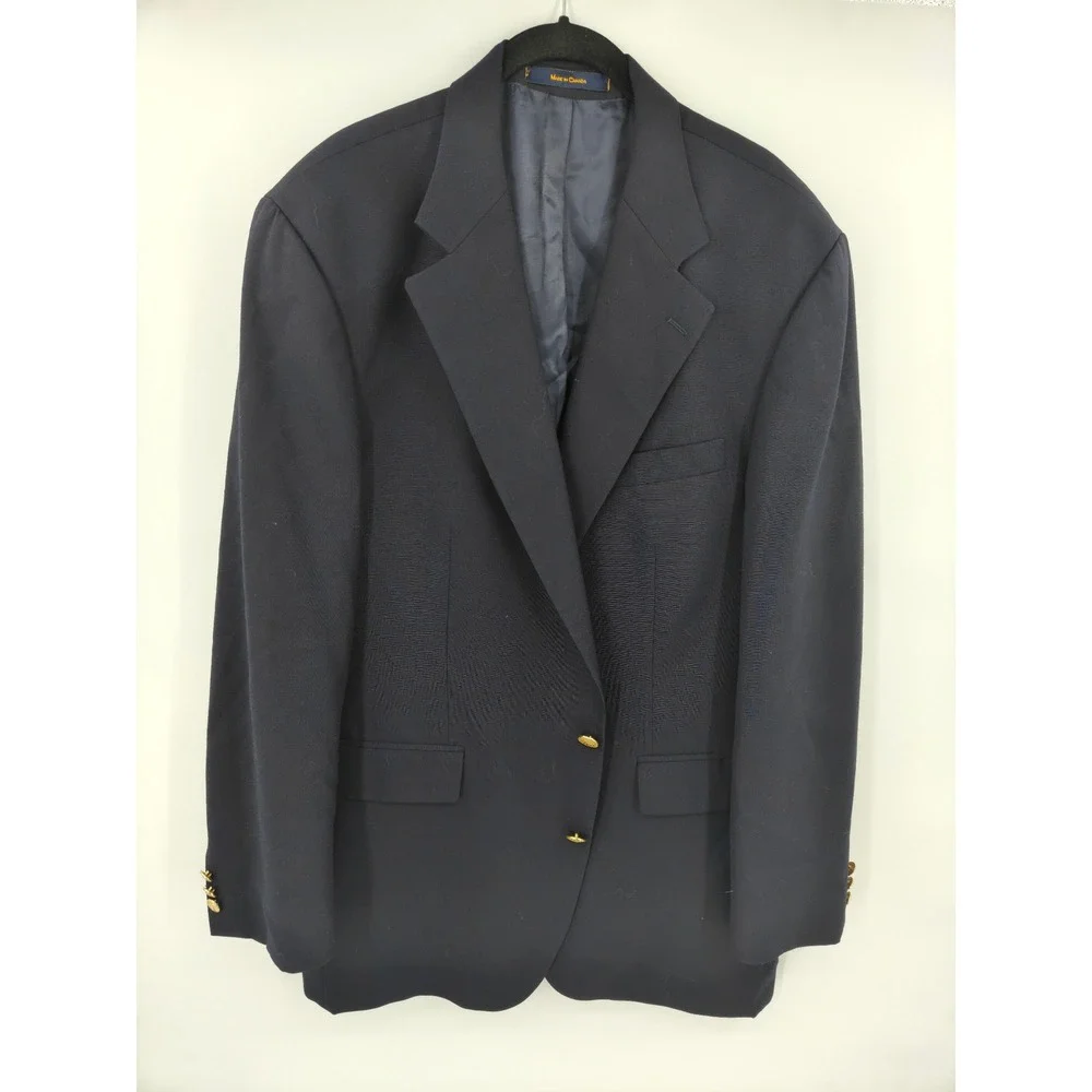 Polo University Club Ralph Lauren Navy Blue Pure Virgin Wool Blazer Gold Buttons